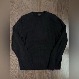 Quince Mongolian Cashmere Crewneck Sweater (Black)